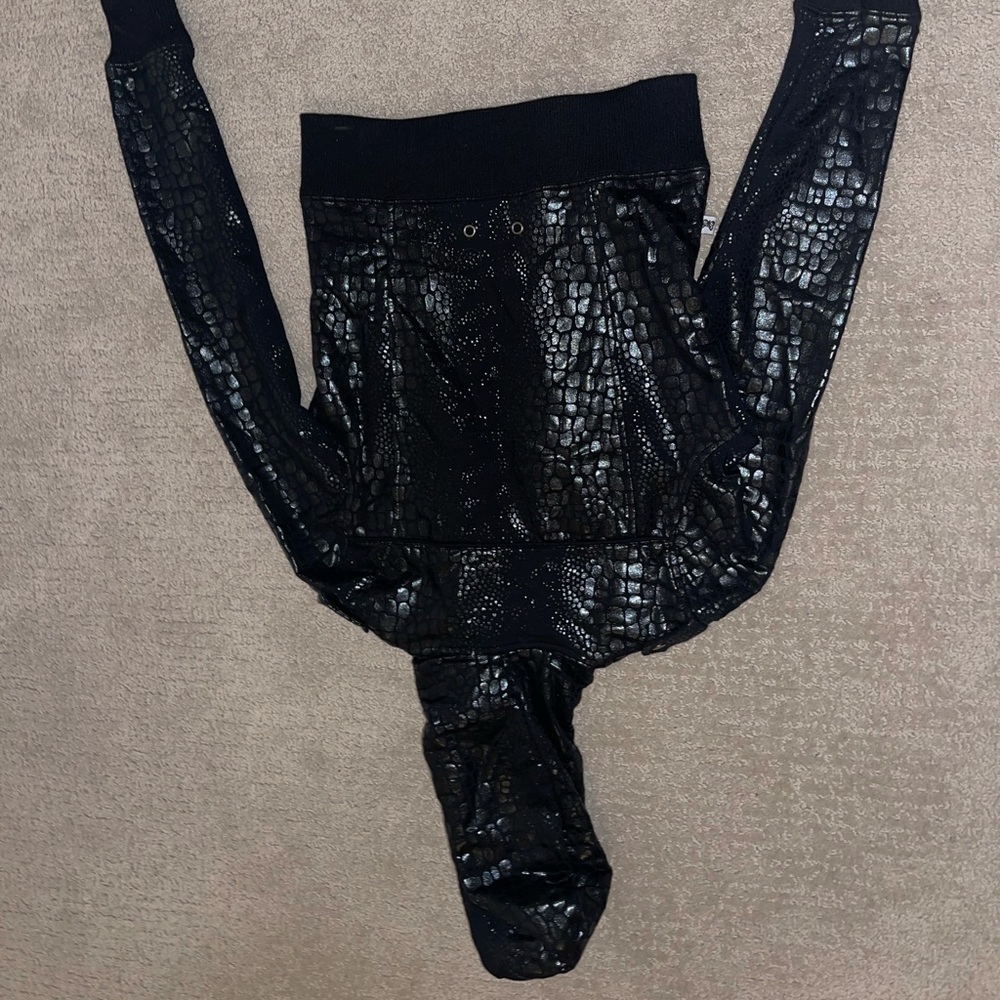 Black Shiny Zip Up - Picture 7 of 8